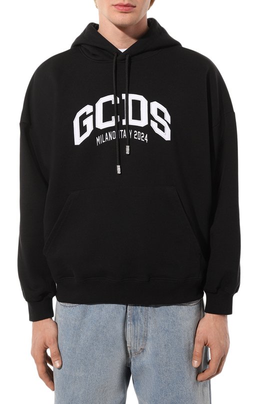 Хлопковое худи GCDS Чёрный, фото 3