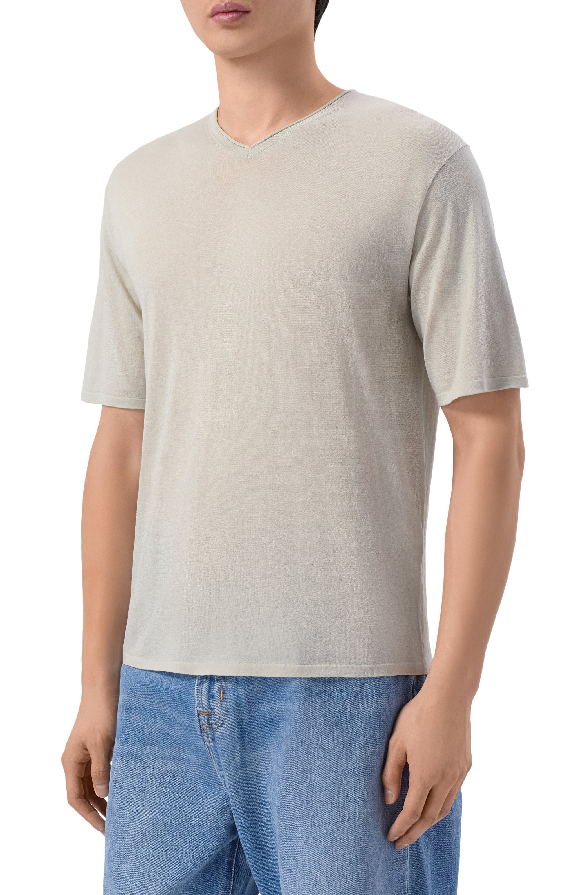 Футболка из шелка и хлопка 12 STOREEZ, арт. 137280, фото 3