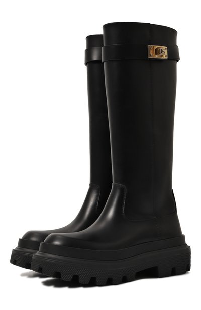 Кожаные сапоги DOLCE & GABBANA, арт. CU1070/AB640, фото 1