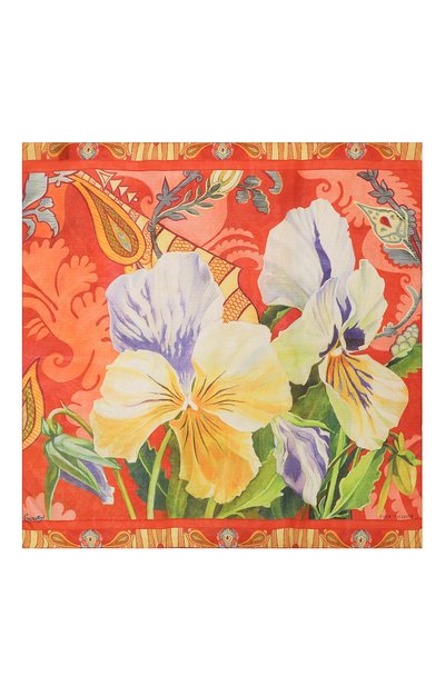 Шелковый платок анютины глазки GOURJI, арт. T23VT1, фото 4