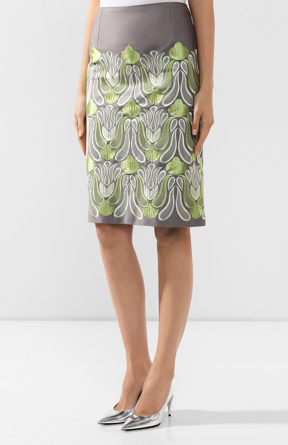 Хлопковая юбка DRIES VAN NOTEN серого цвета по цене 64800 руб., арт. 192-30802-8063, фото 3 Хлопковая юбка DRIES VAN NOTEN, арт. 192-30802-8063, фото 3