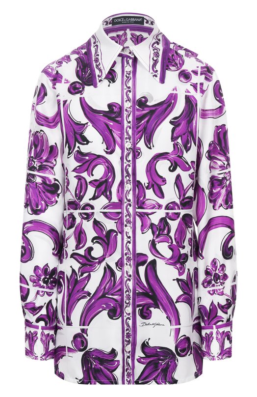 Шелковая рубашка Dolce & Gabbana F5T51T/HI1ZQ Фиолетовый F5T51T/HI1ZQ