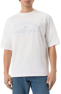 Мужская хлопковая футболка DSQUARED2 белого цвета, арт. S74GD1382/S24583 | Фото 3 (Рукава: 3/4; Материал внешний: Хлопок; Длина (для топов): Стандартные; Принт: С принтом; Стили: Кэжуэл; Мужское Кросс-КТ: Футболка-одежда; Кросс-КТ: Джерси)