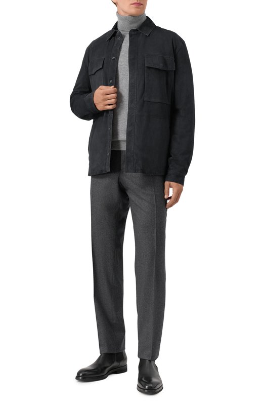 Замшевая куртка-рубашка Corneliani 26L5N1-2620101 Синий  26L5N1-2620101 Фото 2