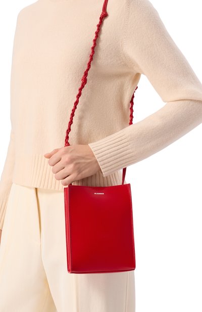Сумка tangle small JIL SANDER красного цвета по цене 99000 руб., арт. J07WG0001/P5354, фото 2 Сумка tangle small JIL SANDER, арт. J07WG0001/P5354, фото 2