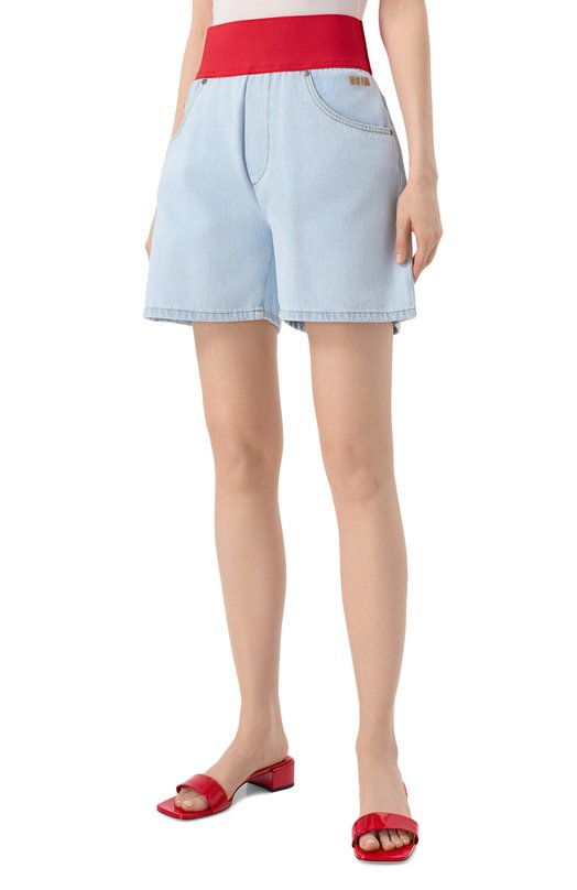 Джинсовые шорты MSGM 3842MDB230L 257238/257238 Голубой  3842MDB230L 257238/257238 Фото 3