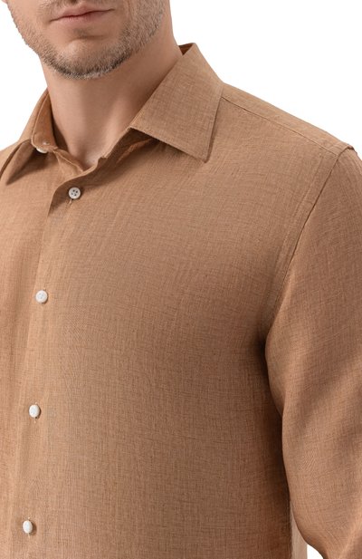 Льняная рубашка BOSS CAMEL, арт. 50560284, фото 5