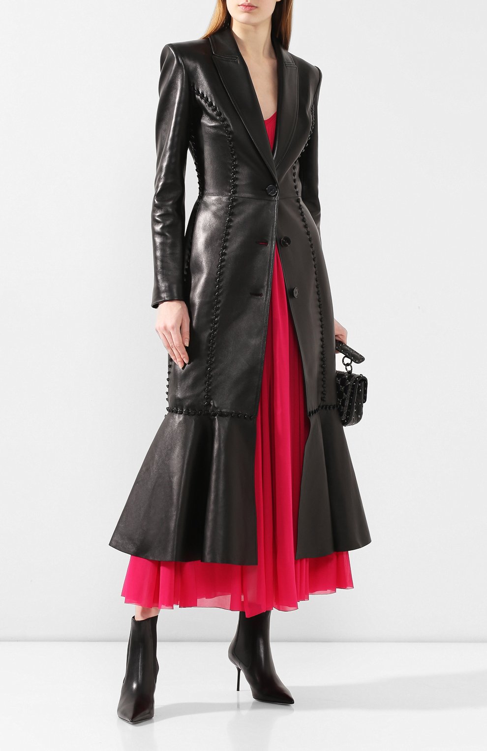 Кожаное пальто ALEXANDER MCQUEEN, арт. 610866/Q5ACY, фото 2