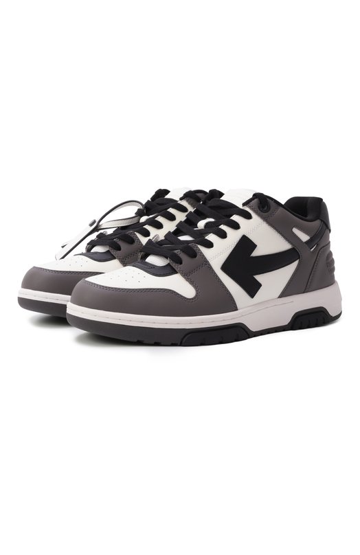 Кожаные кеды Out of Office Off-White 0MIA189C99LEA013 Серый 0MIA189C99LEA013