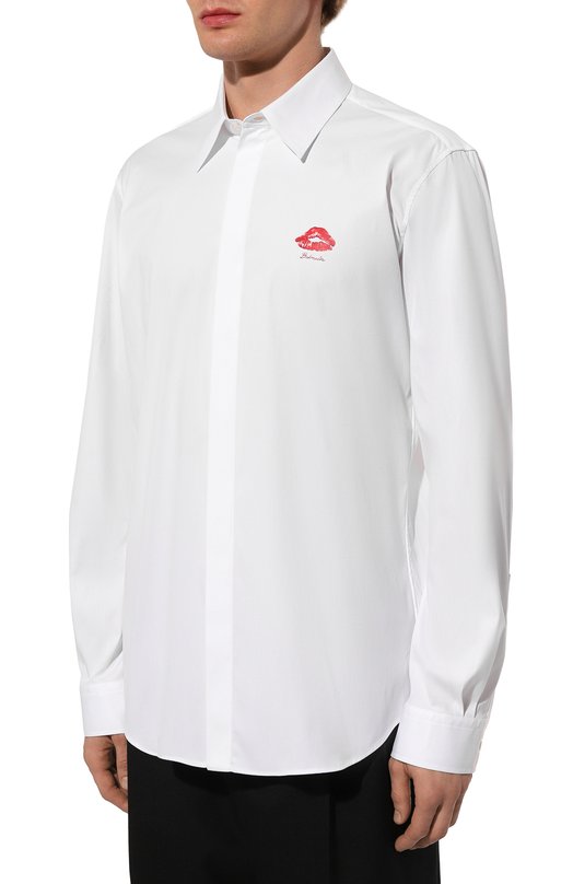 Хлопковая рубашка Balmain DH0HS406/CF43 Белый  DH0HS406/CF43 Фото 3