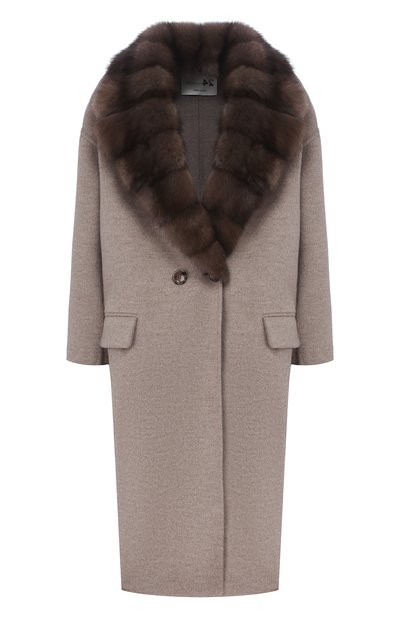 Пальто с меховым воротником MANZONI24, арт. 19M558-DB1Z/40-46, фото 1
