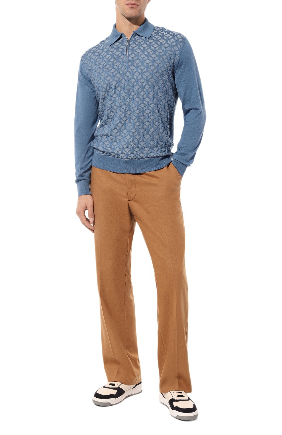 Кожаные кеды BRUNELLO CUCINELLI темно-синего цвета по цене 94150 руб., арт. MZUASB2043, фото 2 Кожаные кеды BRUNELLO CUCINELLI, арт. MZUASB2043, фото 2