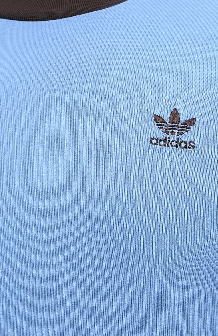 Мужская футболка adidas originals x wales bonner ADIDAS ORIGINALS голубого цвета, арт. GQ9382 | Фото 5 (Стили: Спорт-шик; Материал внешний: Хлопок, Синтетический материал; Принт: Без принта; Кросс-КТ: Спорт, Джерси; Рукава: Короткие; Длина (для топов): Стандартные; Мужское Кросс-КТ: Футболка-одежда)