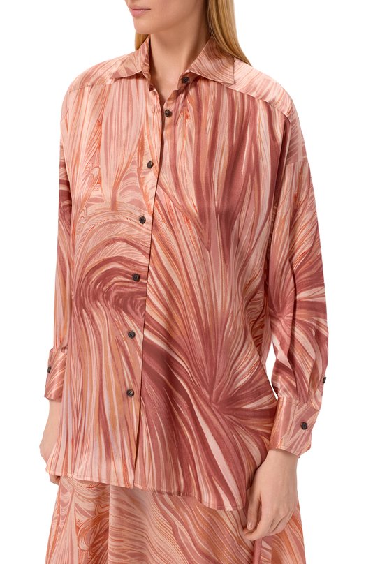 Шелковая рубашка Kiton D52431K0869G01 Розовый  D52431K0869G01 Фото 3