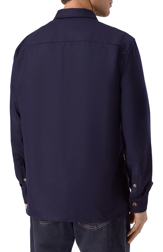 Шерстяная рубашка Brunello Cucinelli M038P0720 Синий  M038P0720 Фото 4