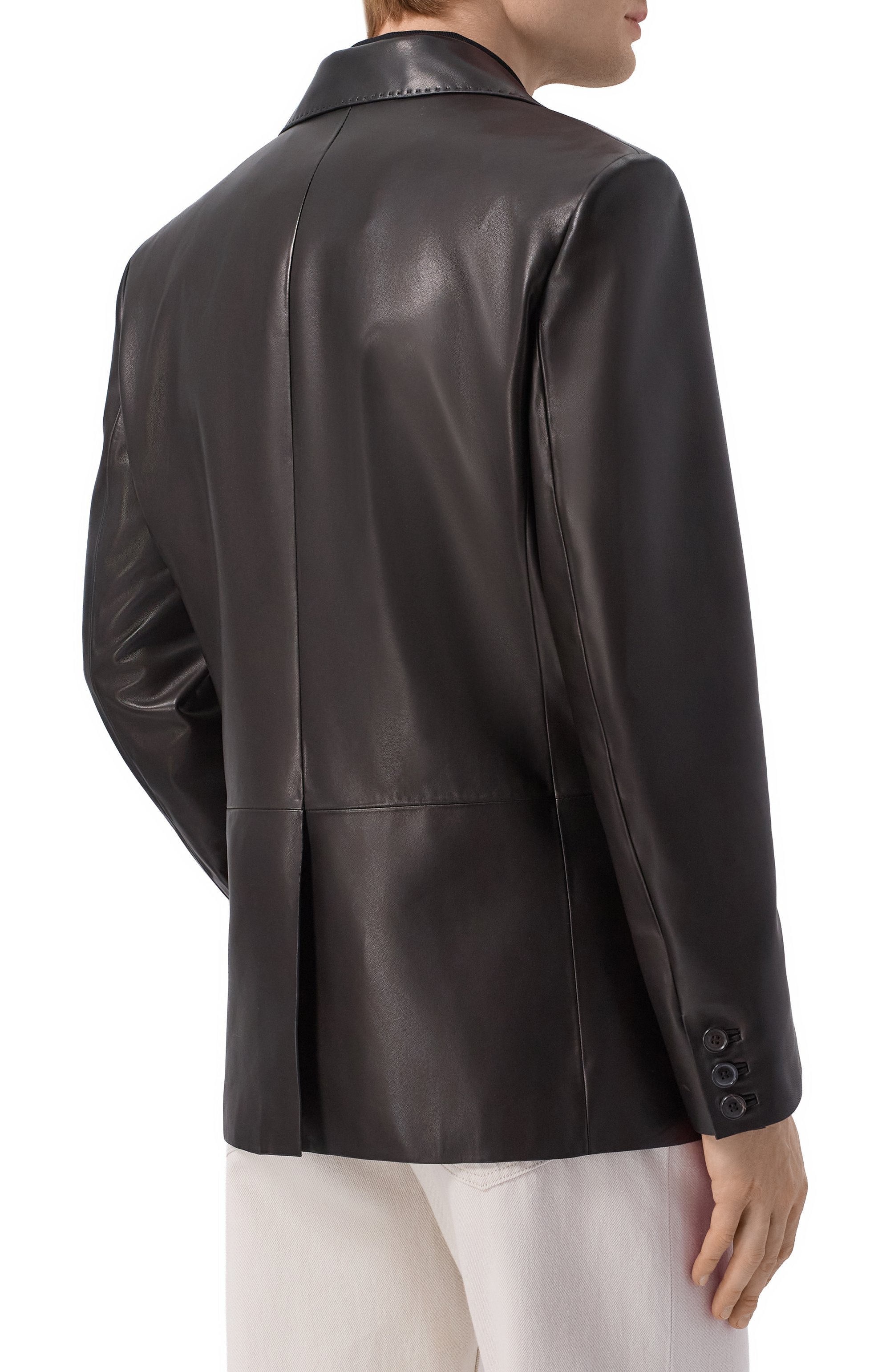 Кожаный пиджак MVST, арт. M25.1PM.J004/BIG SIZE/CREAM NAPA, фото 4