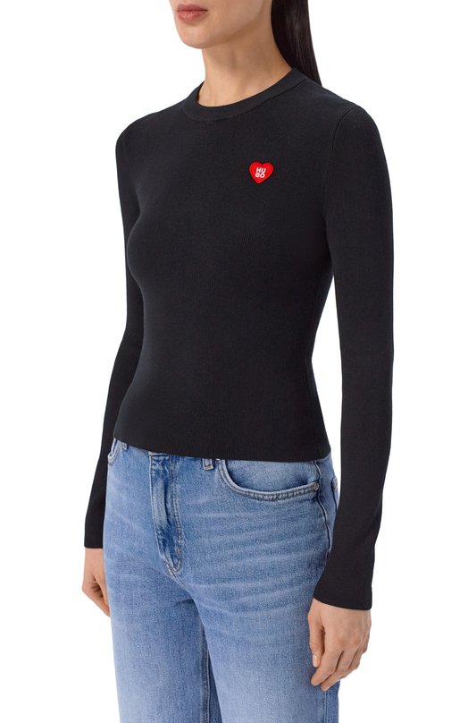 Пуловер из вискозы HUGO 50554317 Чёрный  50554317 Фото 3