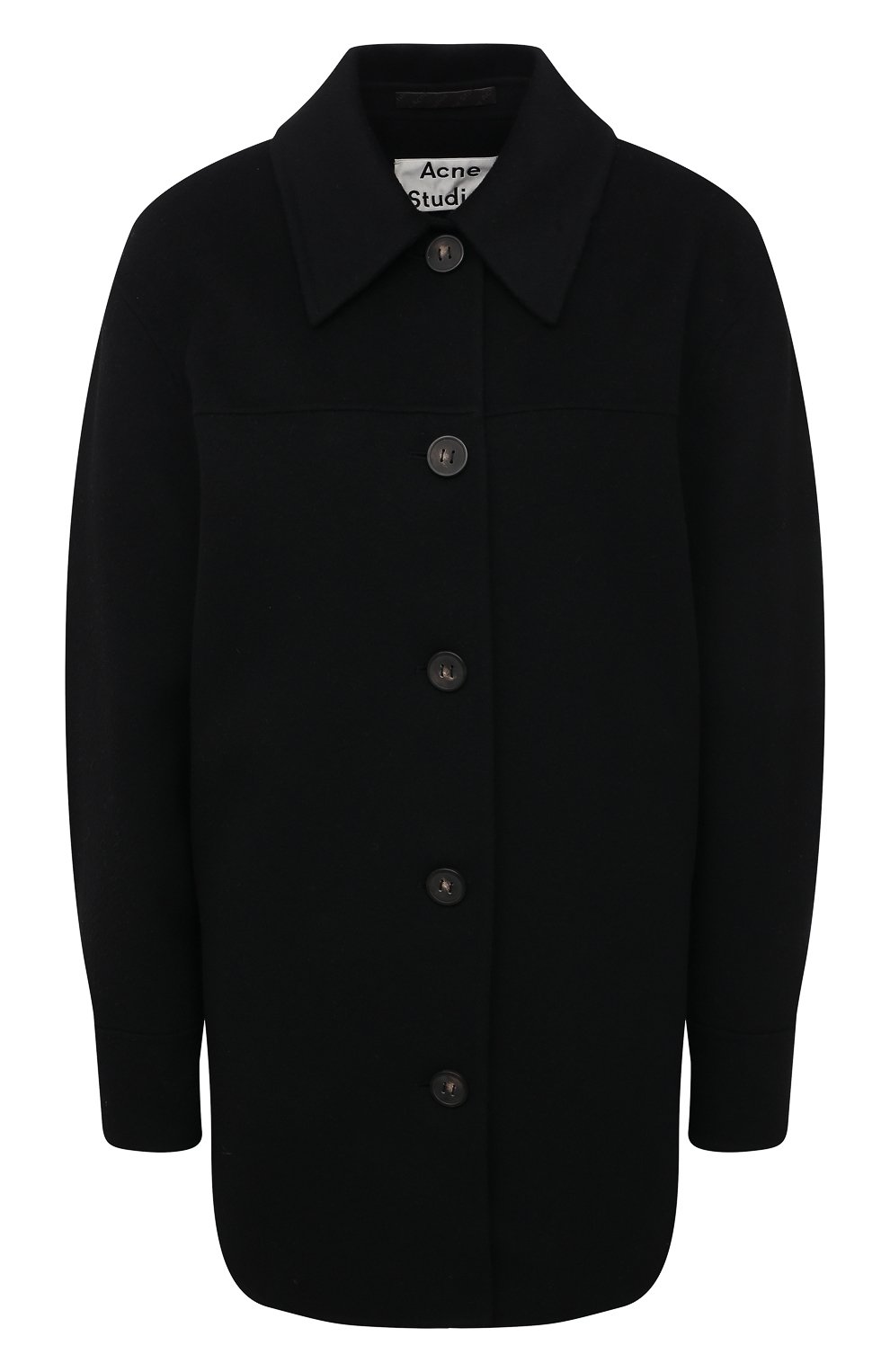 Шерстяное пальто ACNE STUDIOS черного цвета по цене 85800 руб., арт. A90224, фото 1 Шерстяное пальто ACNE STUDIOS, арт. A90224, фото 1