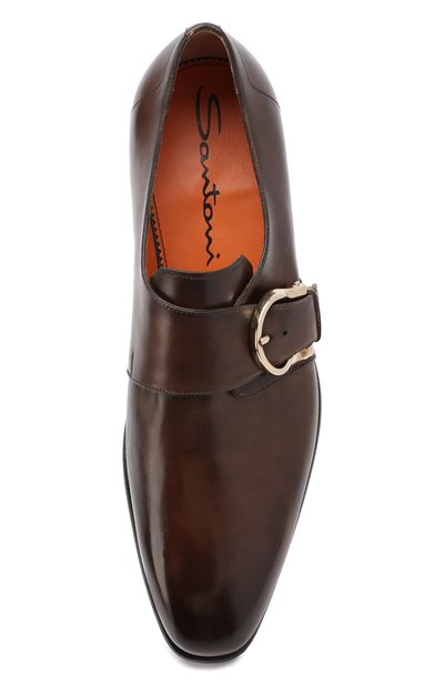 Кожаные монки SANTONI темно-коричневого цвета по цене 95400 руб., арт. MCLE16286BD1IVVDU35, фото 5 Кожаные монки SANTONI, арт. MCLE16286BD1IVVDU35, фото 5