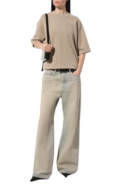 Хлопковая футболка ACNE STUDIOS бежевого цвета по цене 38550 руб., арт. FN-UX-TSHI000018, фото 2 Хлопковая футболка ACNE STUDIOS, арт. FN-UX-TSHI000018, фото 2