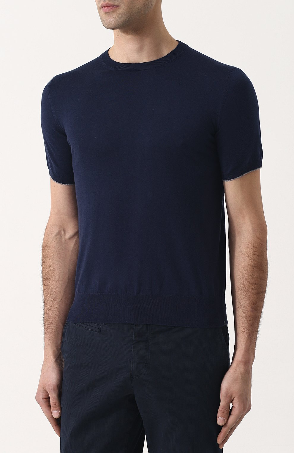 Джемпер с короткими рукавами из смеси хлопка и кашемира FIORONI, арт. M16609A2, фото 3