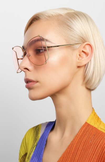 Солнцезащитные очки GUCCI розового цвета по цене 38200 руб., арт. GG0252 014, фото 2 Солнцезащитные очки GUCCI, арт. GG0252 014, фото 2
