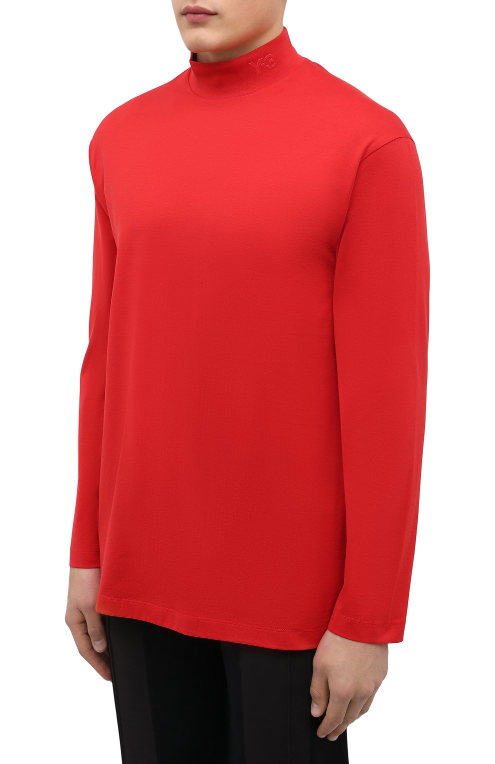 Хлопковый лонгслив Y-3 красного цвета по цене 12050 руб., арт. HB3408/M, фото 3 Хлопковый лонгслив Y-3, арт. HB3408/M, фото 3