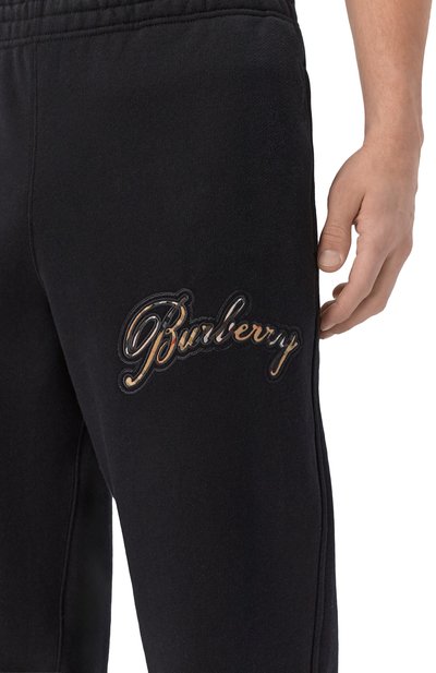 Хлопковые джоггеры BURBERRY черного цвета по цене 99500 руб., арт. 8119057, фото 5 Хлопковые джоггеры BURBERRY, арт. 8119057, фото 5