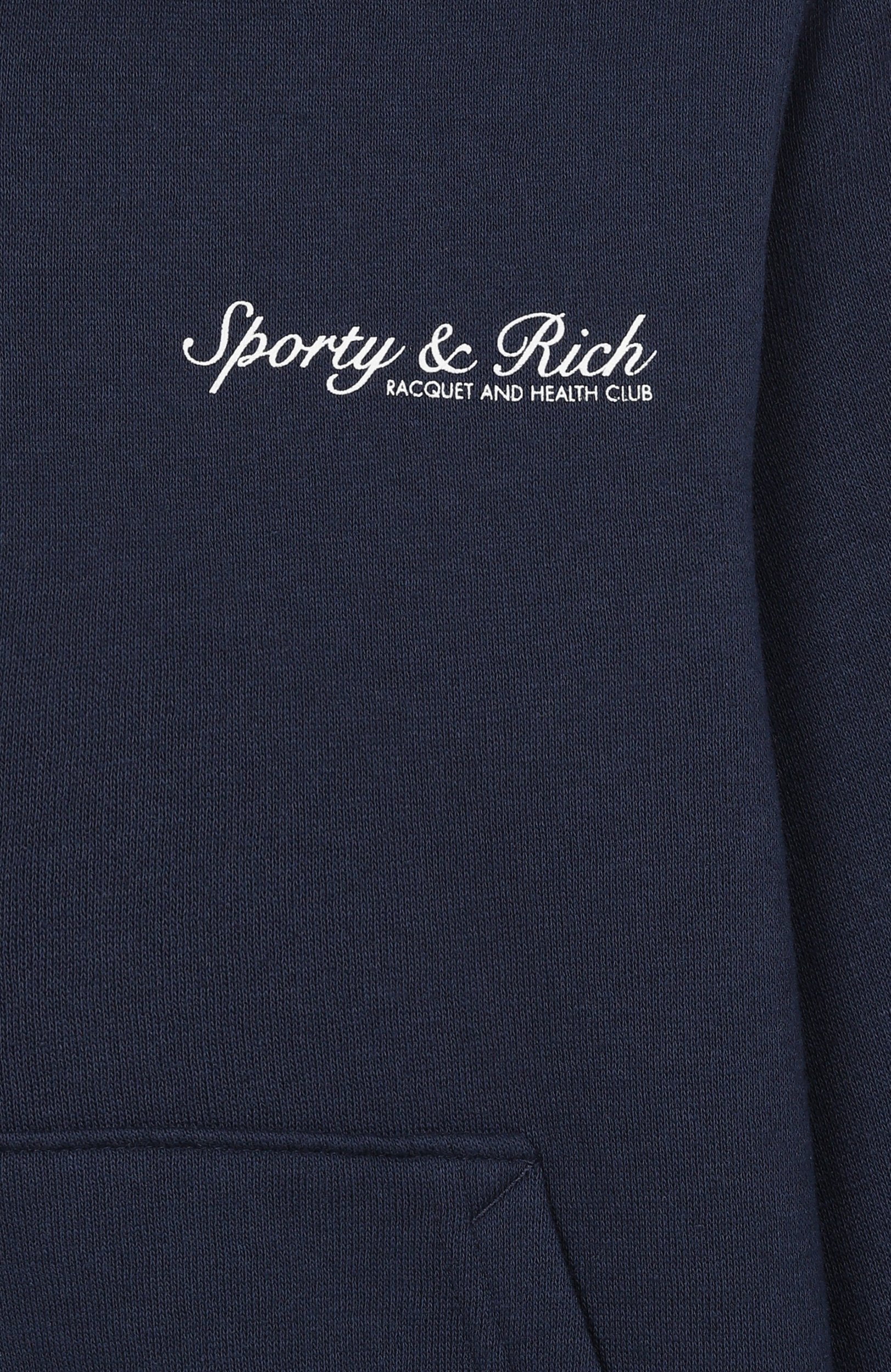 Худи SPORTY AND RICH темно-синего цвета по цене 17550 руб., арт. WS075712300BL132, фото 3 Худи SPORTY AND RICH, арт. WS075712300BL132, фото 3