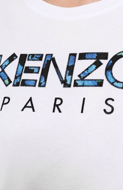Хлопковая футболка KENZO белого цвета по цене 12100 руб., арт. F962TS701990, фото 5 Хлопковая футболка KENZO, арт. F962TS701990, фото 5