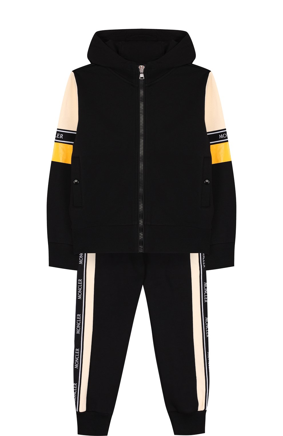 Хлопковый костюм из кардигана с капюшоном и брюк MONCLER ENFANT, арт. D2-954-88107-50-809B3/12-14A, фото 1