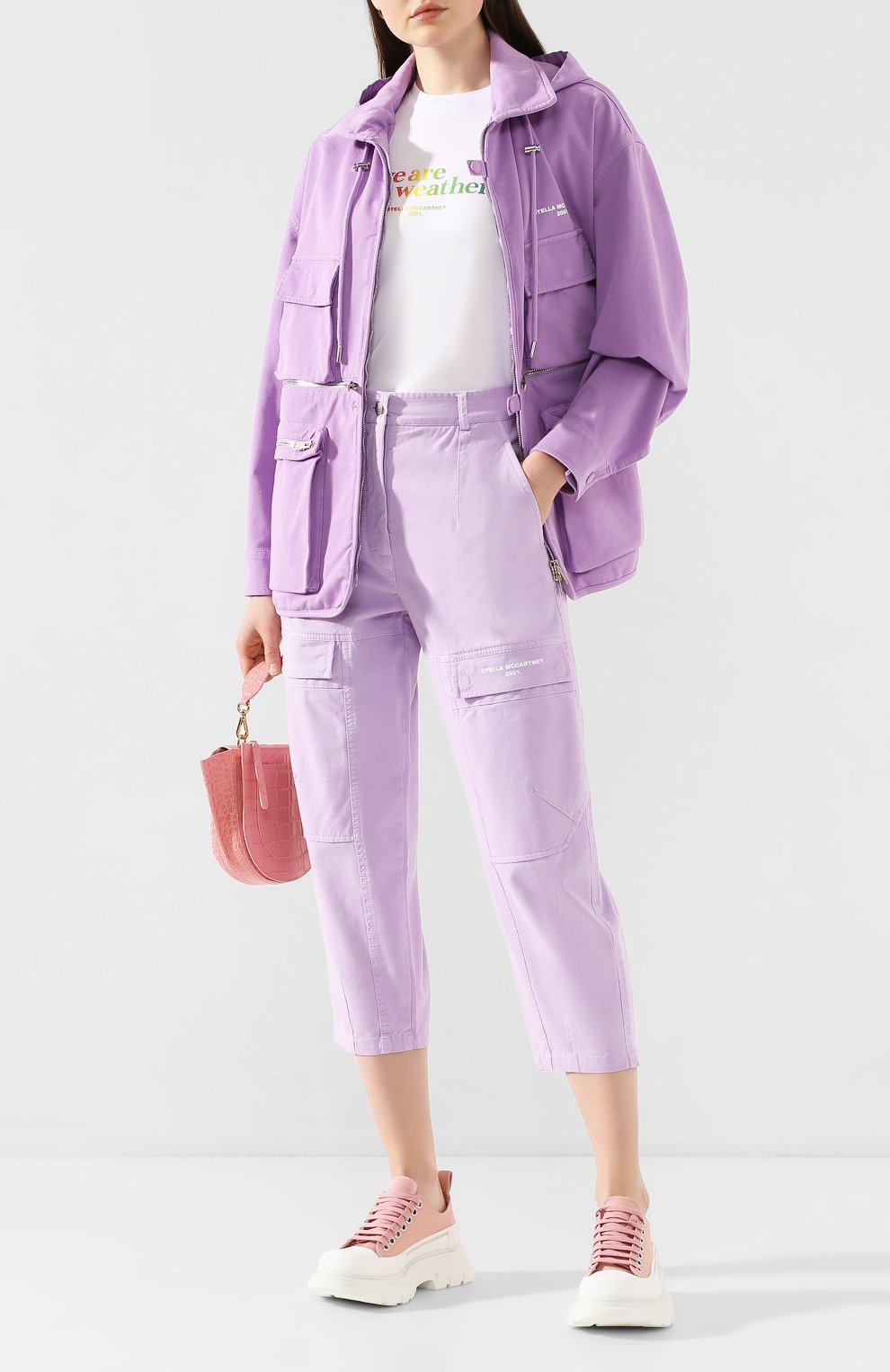 Хлопковая парка STELLA MCCARTNEY сиреневого цвета по цене 71900 руб., арт. 594981/SLA53, фото 2 Хлопковая парка STELLA MCCARTNEY, арт. 594981/SLA53, фото 2