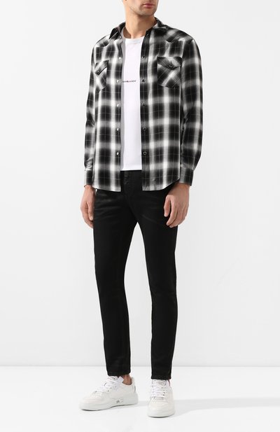 Хлопковая футболка SAINT LAURENT белого цвета по цене 57550 руб., арт. 464572/YB2DQ, фото 2 Хлопковая футболка SAINT LAURENT, арт. 464572/YB2DQ, фото 2