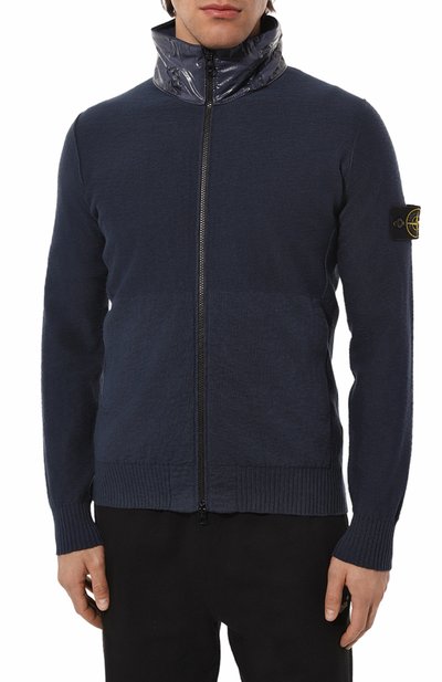 Хлопковый кардиган STONE ISLAND синего цвета по цене 36300 руб., арт. 525B0, фото 3 Хлопковый кардиган STONE ISLAND, арт. 525B0, фото 3