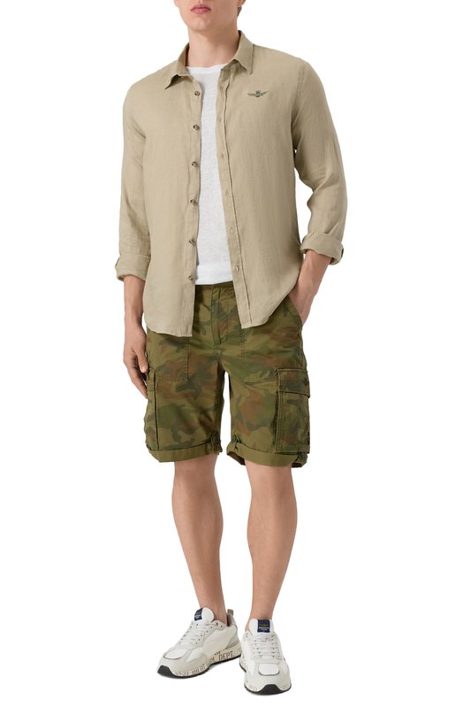 Хлопковые шорты Aeronautica Militare 251BE250CT3502 Хаки  251BE250CT3502 Фото 2