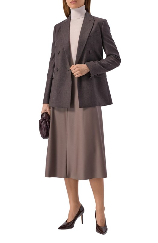 Шерстяной жакет Agnona TX0902E/U1142E Коричневый  TX0902E/U1142E Фото 2