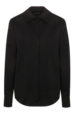 Женская рубашка из смеси хлопка и вискозы TOM FORD черного цвета, арт. CA3142-FAX615 | Фото 1 (Рукава: Длинные; Принт: Без принта; Женское Кросс-КТ: Рубашка-одежда; Длина (для топов): Стандартные; Региональные ограничения белый список (Axapta Mercury): RU; Материал сплава: Проставлено; Материал внешний: Хлопок, Вискоза; Стили: Классический; Драгоценные камни: Проставлено; Статус проверки: Проверена категория)