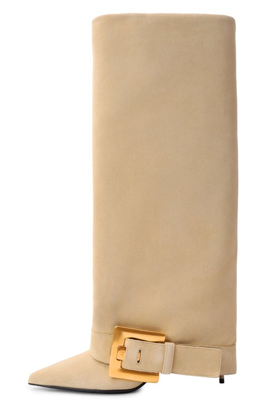 Замшевые сапоги Anthem 75 Balmain GN1TA143/LCTA Бежевый  GN1TA143/LCTA Фото 4