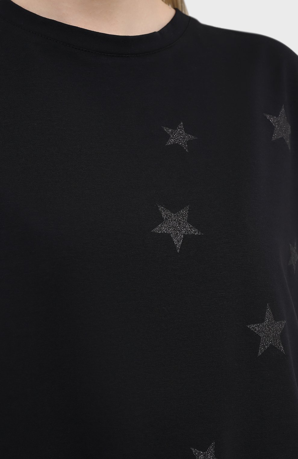 Хлопковая футболка SEVEN LAB черного цвета по цене 7520 руб., арт. T20-STARS-G019 black, фото 5 Хлопковая футболка SEVEN LAB, арт. T20-STARS-G019 black, фото 5