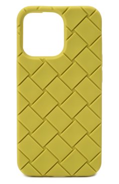 Чехол для iphone 13 pro BOTTEGA VENETA салатового цвета, арт. 690824/V0EY0 | Фото 1 (Материал: Пластик)