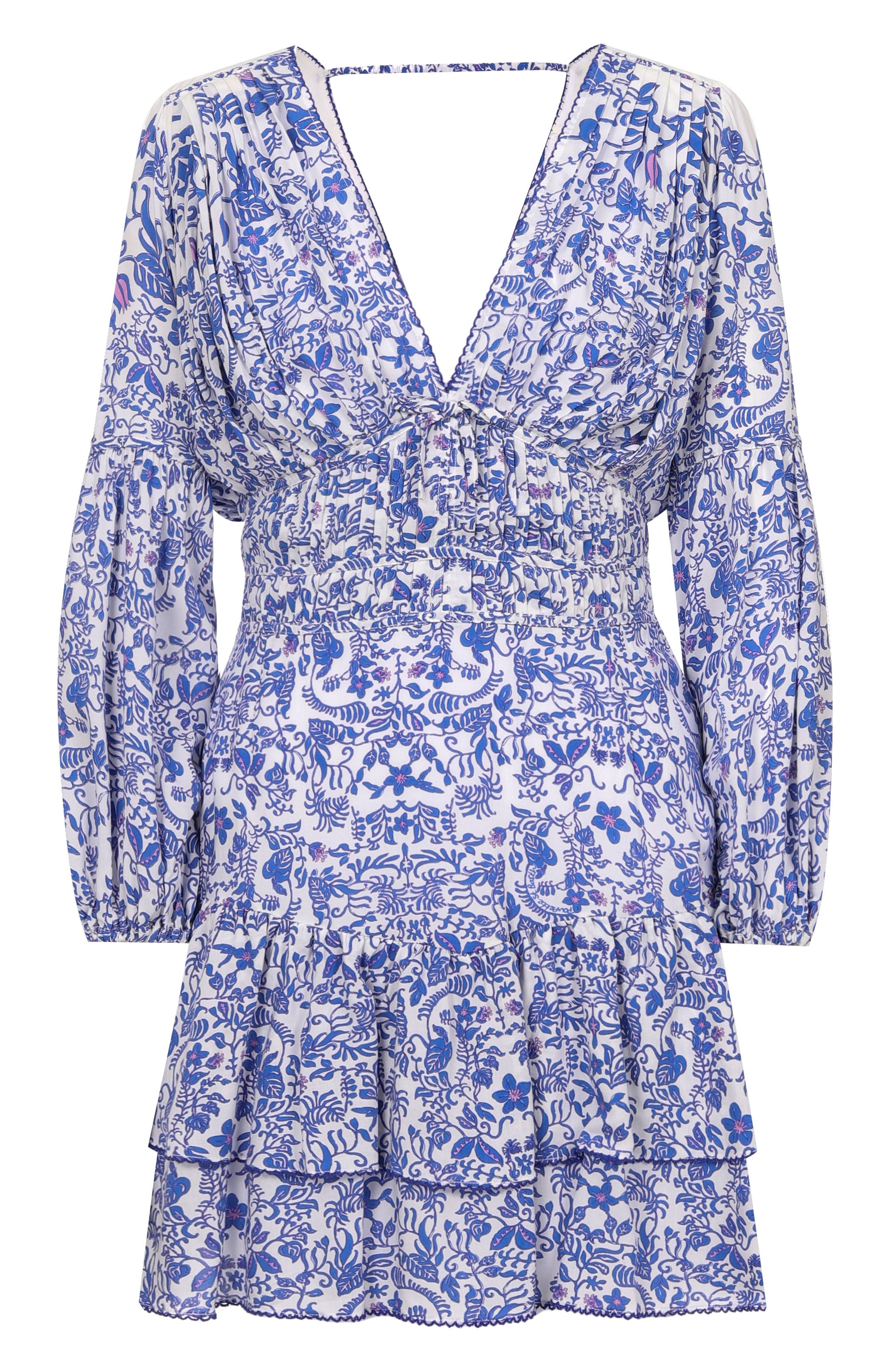 Платье из вискозы POUPETTE ST BARTH синего цвета по цене 44750 руб., арт. W9CR26NVPTWU, фото 1 Платье из вискозы POUPETTE ST BARTH, арт. W9CR26NVPTWU, фото 1