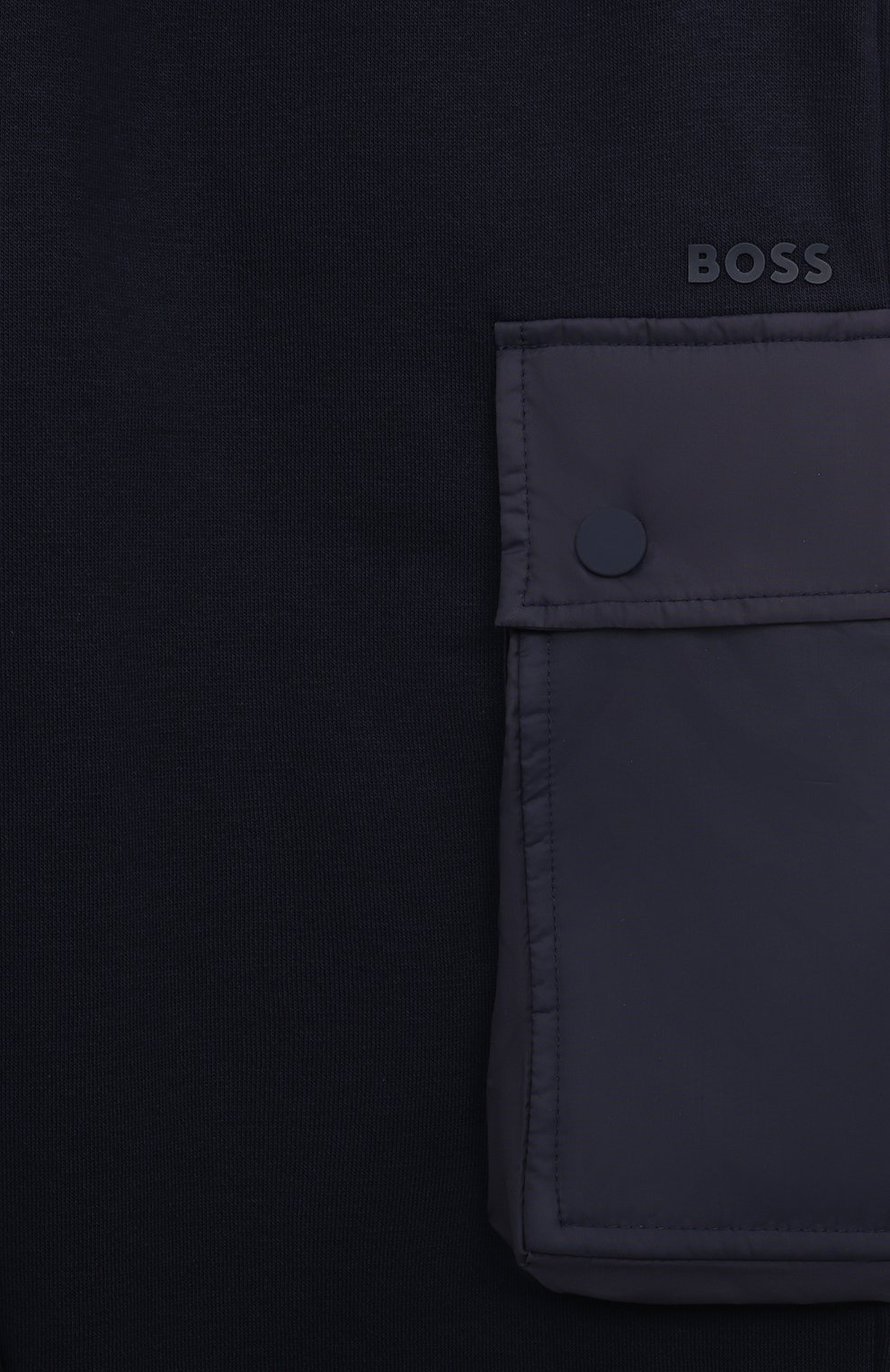 Хлопковые брюки-карго BOSS темно-синего цвета по цене 13300 руб., арт. J24862/14A-16A, фото 3 Хлопковые брюки-карго BOSS, арт. J24862/14A-16A, фото 3
