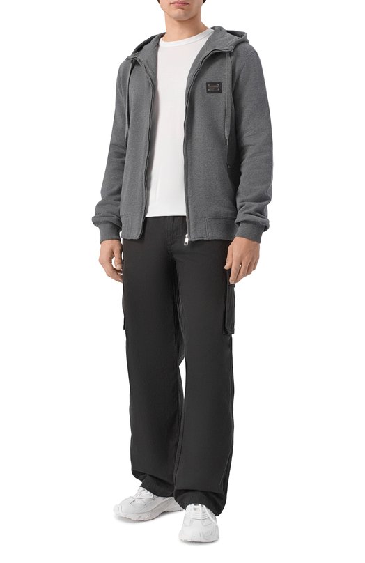 Хлопковая толстовка Dolce & Gabbana G9ABIT/G7P1C Серый  G9ABIT/G7P1C Фото 2