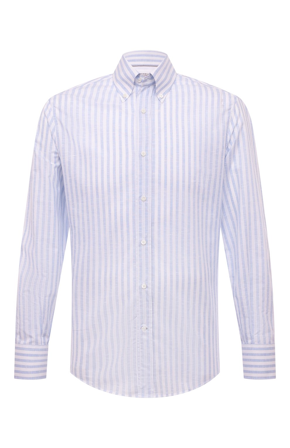 Рубашка из хлопка и льна BRUNELLO CUCINELLI, арт. MM6150038, фото 1