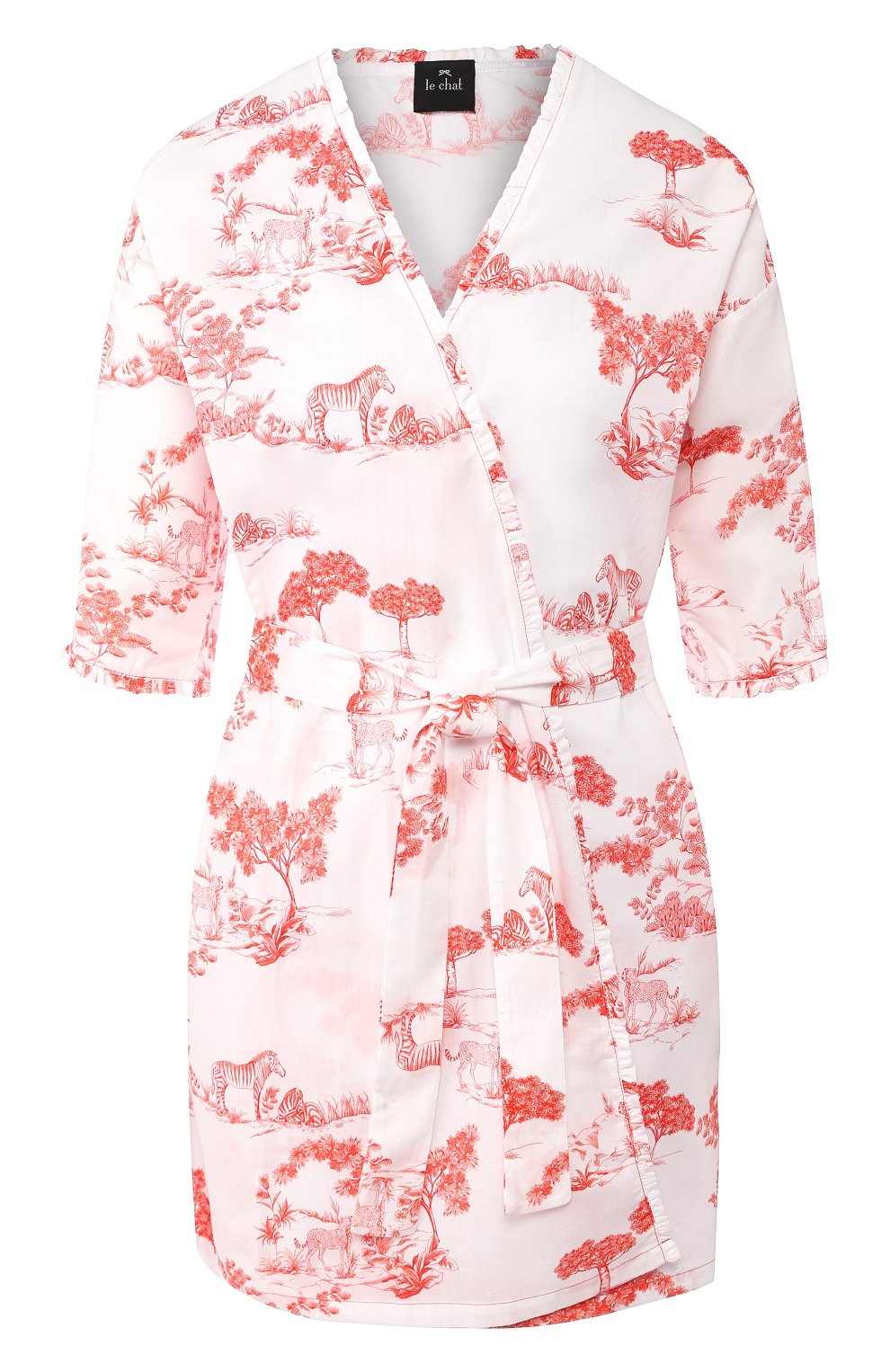 Хлопковый халат LE CHAT белого цвета по цене 14530 руб., арт. HARMATTAN860, фото 1 Хлопковый халат LE CHAT, арт. HARMATTAN860, фото 1