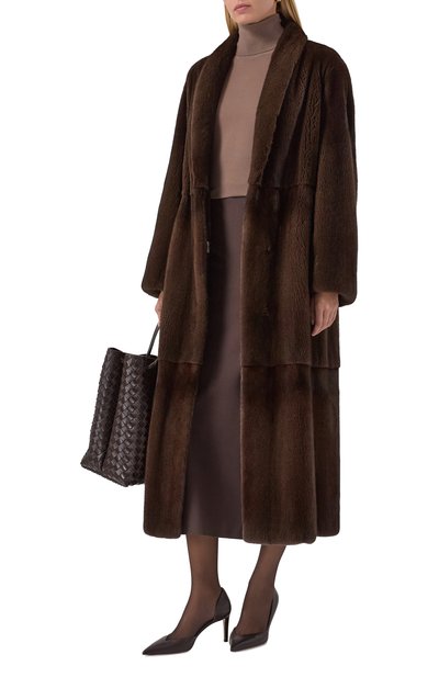 Шуба из норки MVST темно-коричневого цвета по цене 2085000 руб., арт. M011A/MINK BROWN, фото 2 Шуба из норки MVST, арт. M011A/MINK BROWN, фото 2