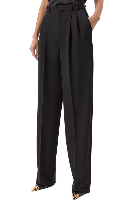 Шерстяные брюки Saint Laurent 796875/Y7E63 Чёрный  796875/Y7E63 Фото 3