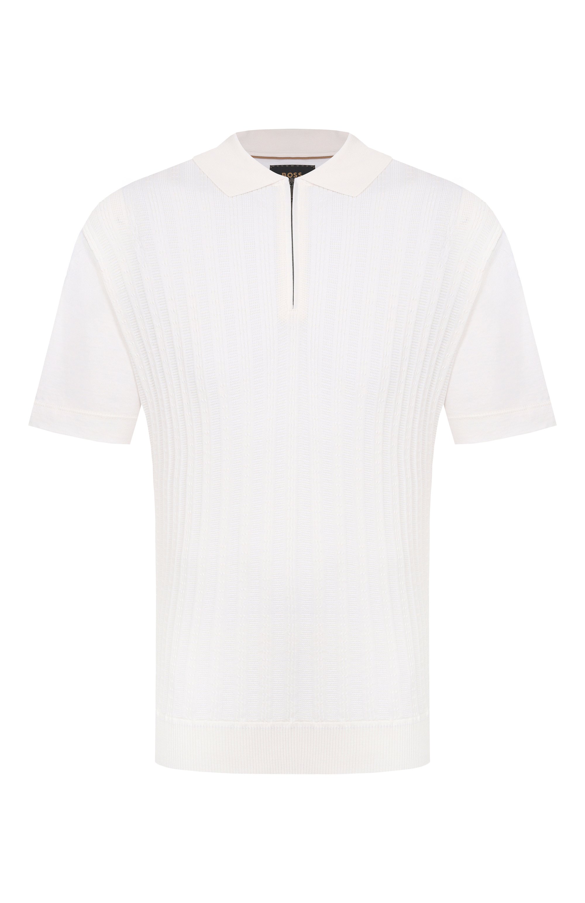 Поло из хлопка и шелка BOSS CAMEL, арт. 50560052, фото 1