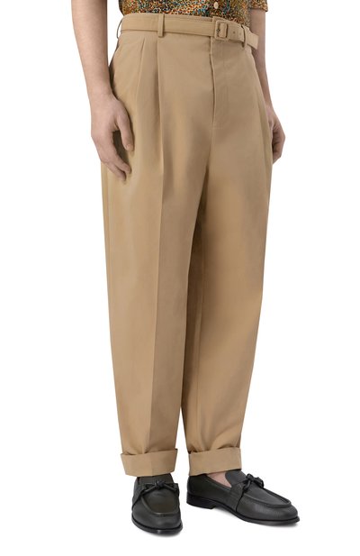 Хлопковые брюки SAINT LAURENT бежевого цвета по цене 183000 руб., арт. 854428/Y1N29, фото 3 Хлопковые брюки SAINT LAURENT, арт. 854428/Y1N29, фото 3