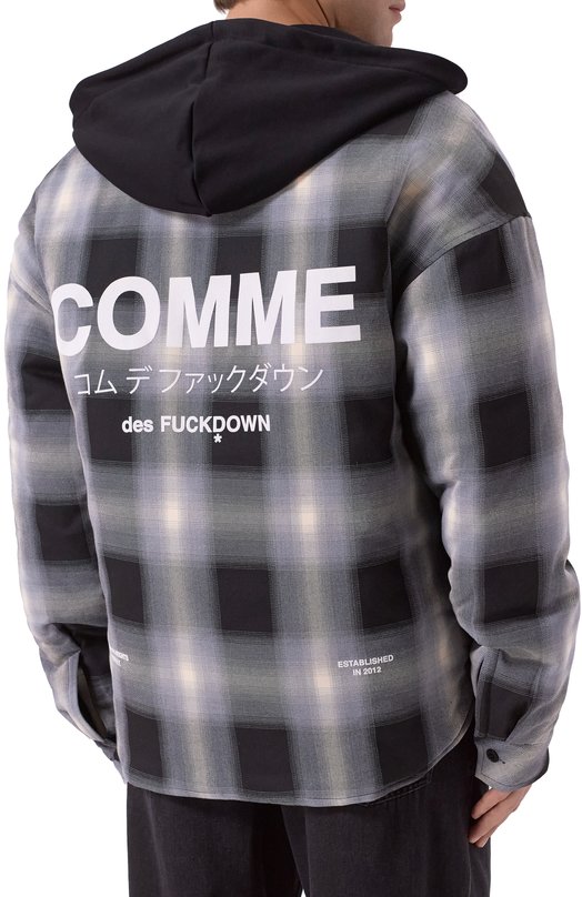 Куртка-рубашка Comme des Fuckdown CFABM01745 Чёрно-белый  CFABM01745 Фото 4